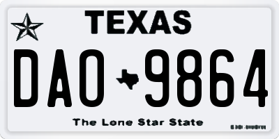TX license plate DAO9864