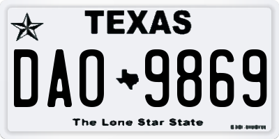 TX license plate DAO9869