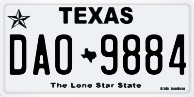 TX license plate DAO9884