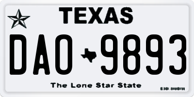 TX license plate DAO9893