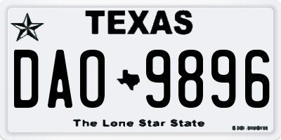 TX license plate DAO9896