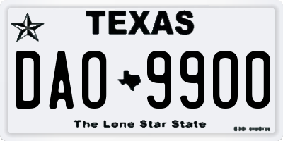 TX license plate DAO9900
