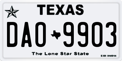 TX license plate DAO9903