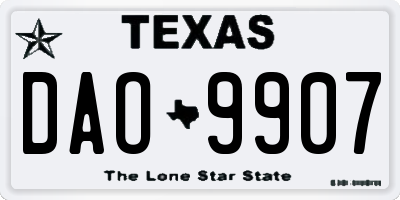 TX license plate DAO9907