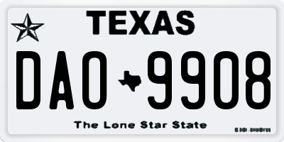 TX license plate DAO9908