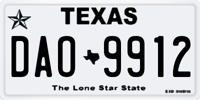 TX license plate DAO9912