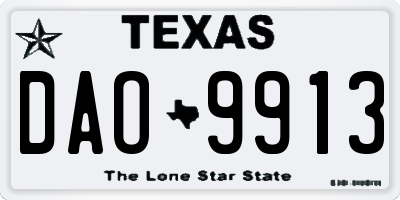TX license plate DAO9913