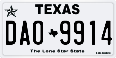 TX license plate DAO9914