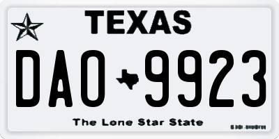 TX license plate DAO9923