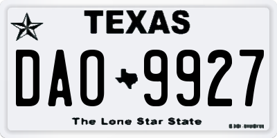 TX license plate DAO9927