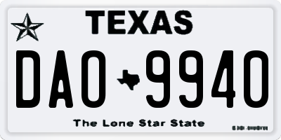 TX license plate DAO9940