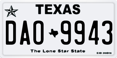 TX license plate DAO9943