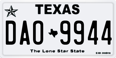 TX license plate DAO9944