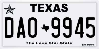 TX license plate DAO9945