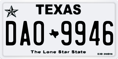 TX license plate DAO9946