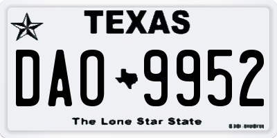 TX license plate DAO9952