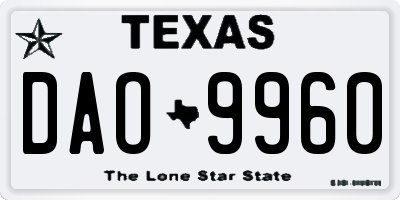 TX license plate DAO9960
