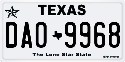 TX license plate DAO9968