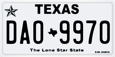 TX license plate DAO9970