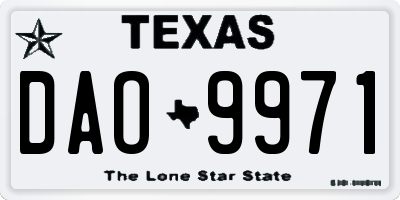 TX license plate DAO9971