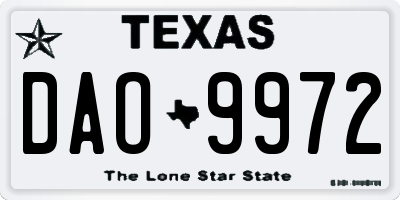TX license plate DAO9972