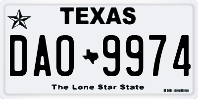 TX license plate DAO9974