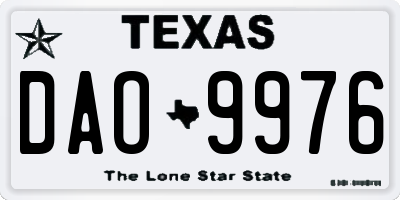 TX license plate DAO9976