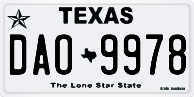 TX license plate DAO9978