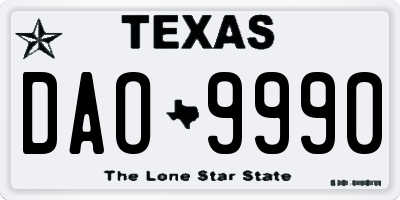 TX license plate DAO9990