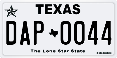 TX license plate DAP0044