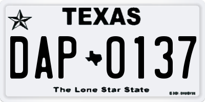 TX license plate DAP0137