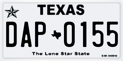 TX license plate DAP0155