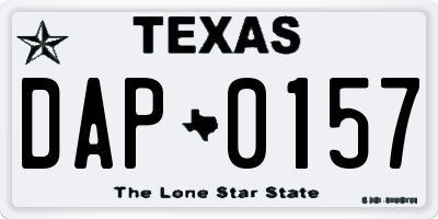 TX license plate DAP0157
