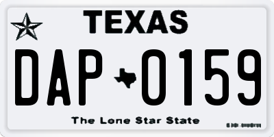 TX license plate DAP0159