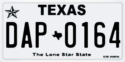 TX license plate DAP0164