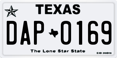 TX license plate DAP0169