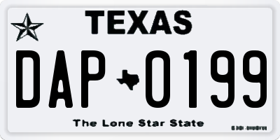 TX license plate DAP0199