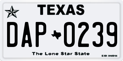 TX license plate DAP0239