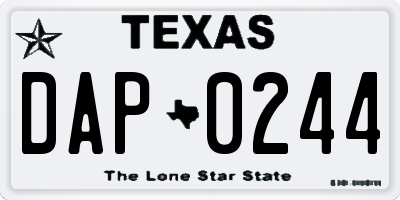 TX license plate DAP0244