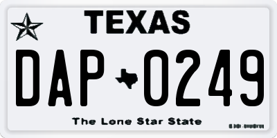 TX license plate DAP0249