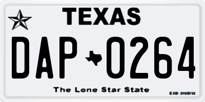 TX license plate DAP0264