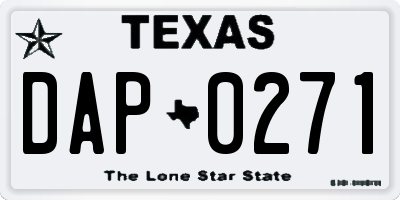TX license plate DAP0271