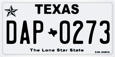 TX license plate DAP0273