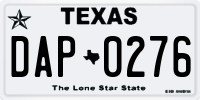 TX license plate DAP0276