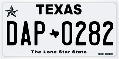 TX license plate DAP0282