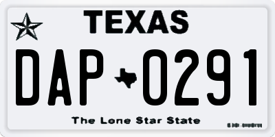 TX license plate DAP0291