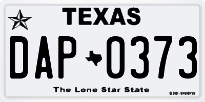 TX license plate DAP0373