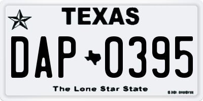 TX license plate DAP0395