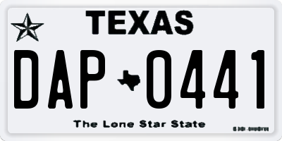TX license plate DAP0441