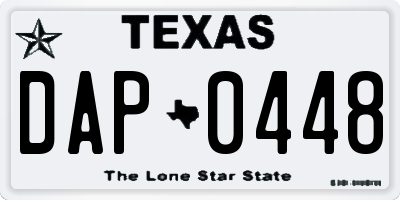 TX license plate DAP0448